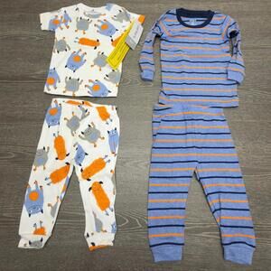 Carter's Stripes & Monsters 4pc Pajama Set Baby Boy 6 Months